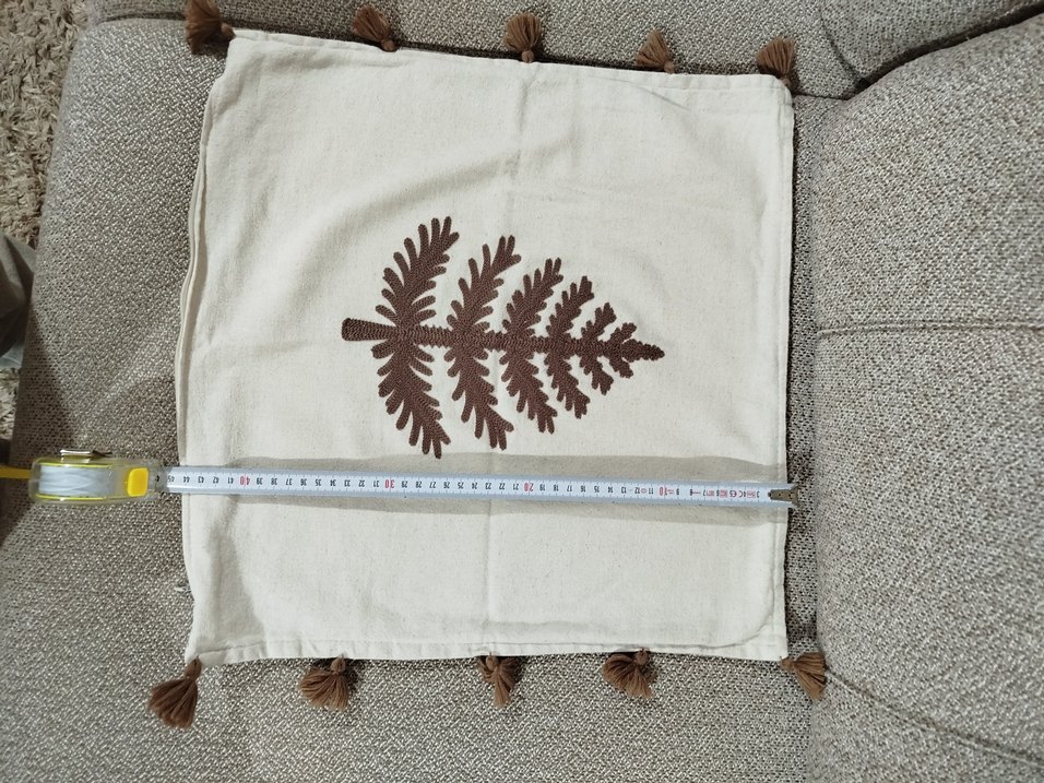 Bohem Tarzında İşlemeli Kahverengi Kırlent - Görsel 5