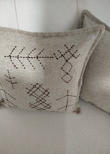 Nakışlı Bohem Tarzı Bej Kırlent - Görsel 2