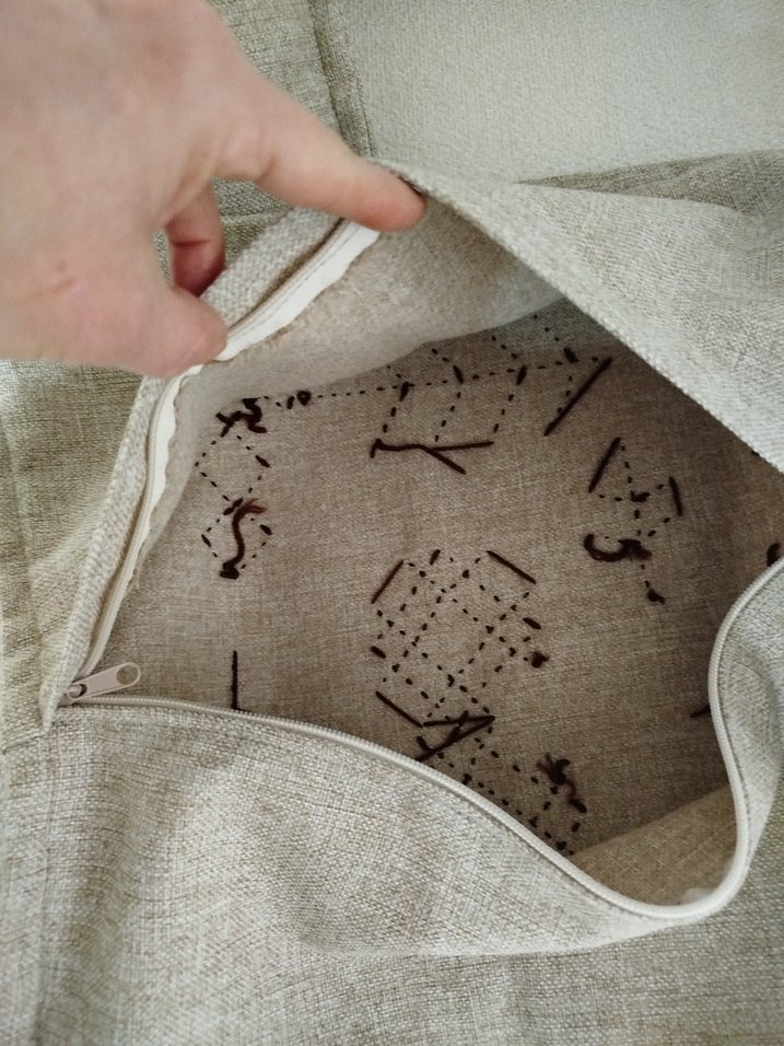 Nakışlı Bohem Tarzı Bej Kırlent - Görsel 4