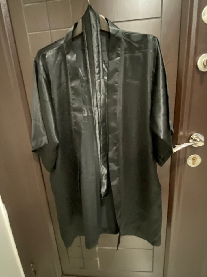 Kadın Siyah Uzun Siyah Goth Sabahlık - Görsel 2