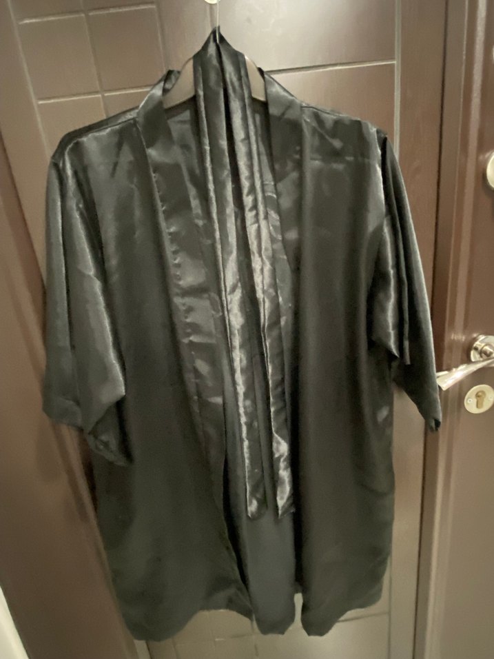 Kadın Siyah Uzun Siyah Goth Sabahlık - Görsel 4