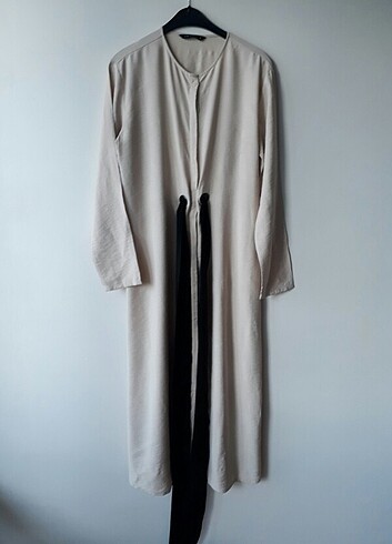 Kadın tesettür keten elbise - Görsel 3