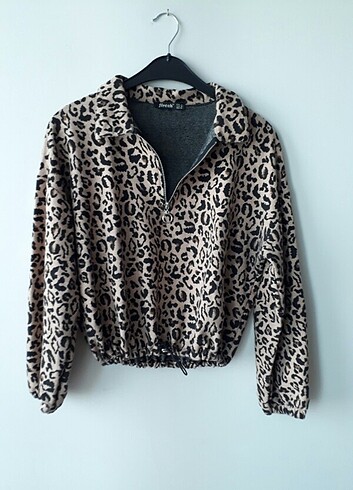 Kadın leopar desenli buluz - Görsel 4