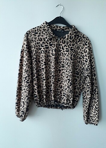 Kadın leopar desenli buluz - Görsel 5