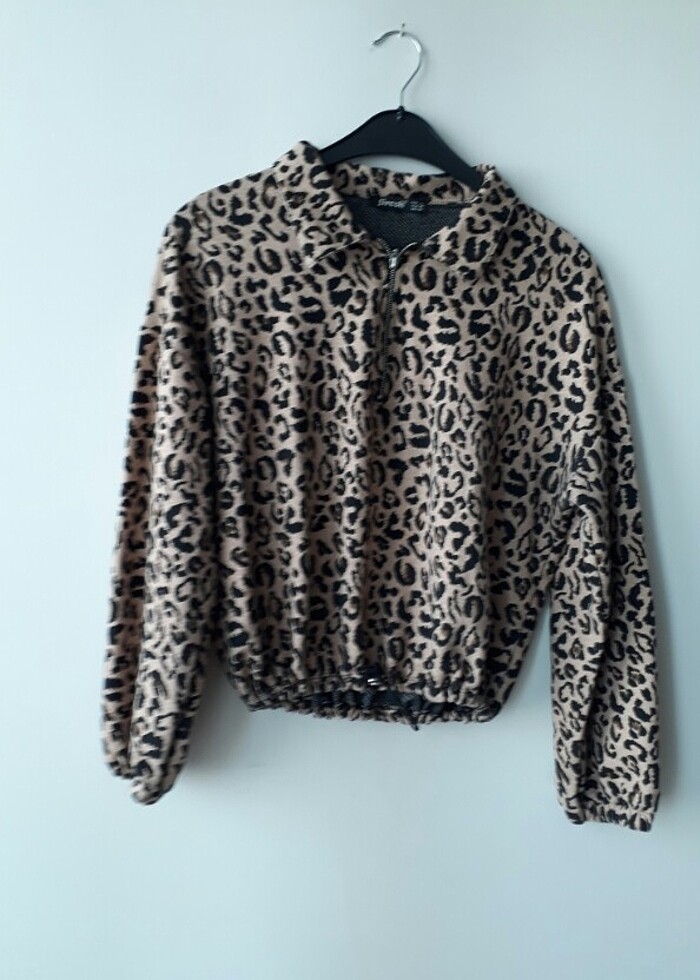 Kadın leopar desenli buluz - Görsel 5