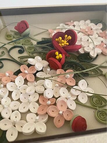 Beden Quilling kagit telkari tablo 20 cm