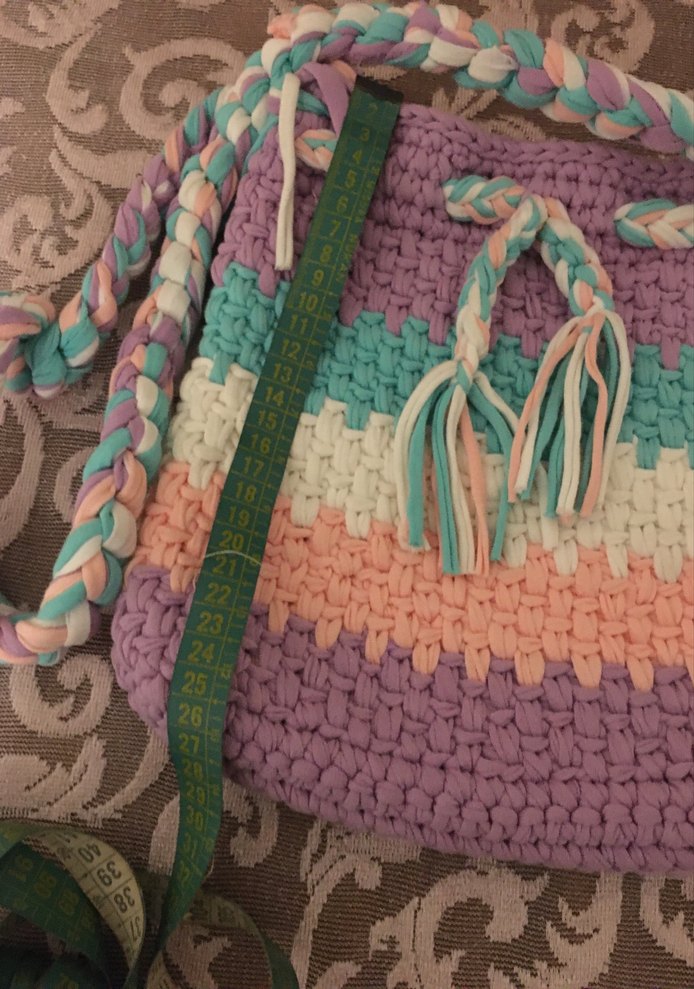 Bohem Renkli Örgü Kadın Çanta - Görsel 3