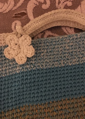 Renkli Örgü Kadın Çanta - Görsel 3