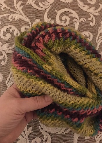 Renkli Örgü Bohem Kadın Şal - Görsel 2