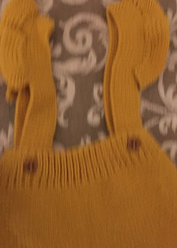 Sarı Örgü Askılı Mini Triko - Görsel 2