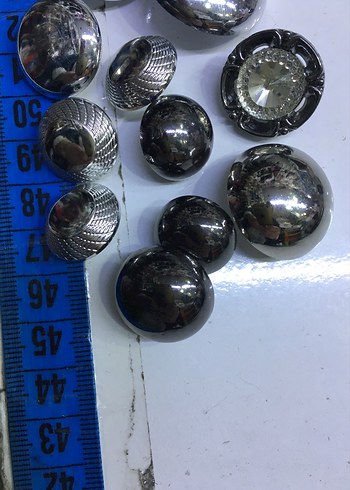 Gri Parlak Düğme - Görsel 3