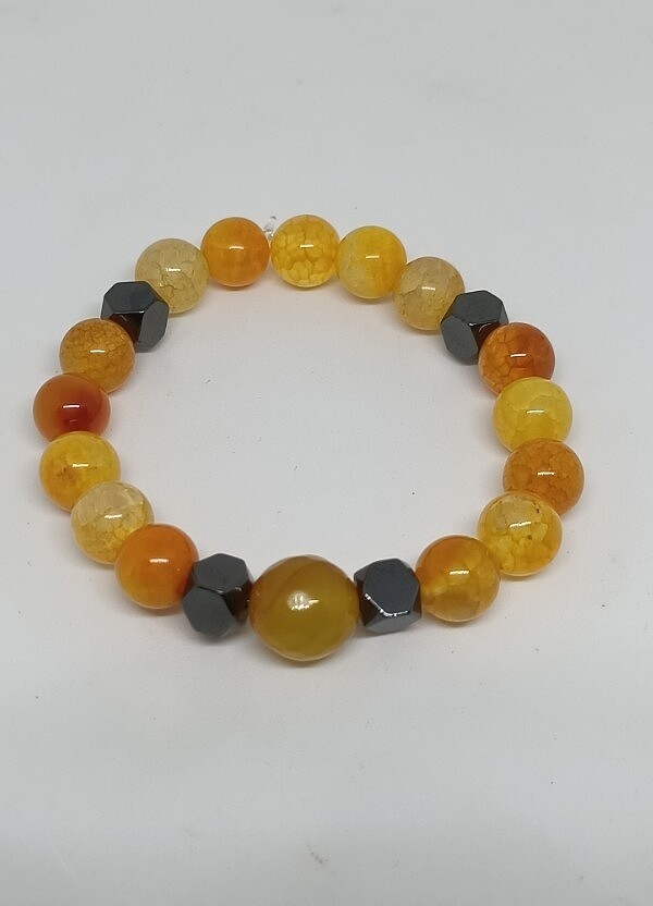 Turuncu Akik 10 mm Hematit bileklik  - Görsel 2