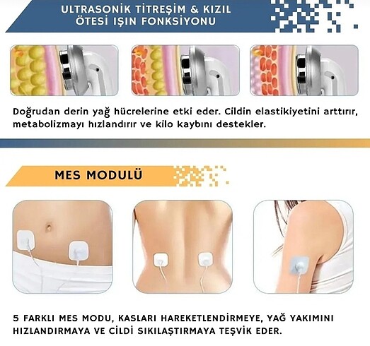 Sheland Ultrasonik Cilt Sıkılaştırıcı Selülit ve Çatlak Giderici - Görsel 5