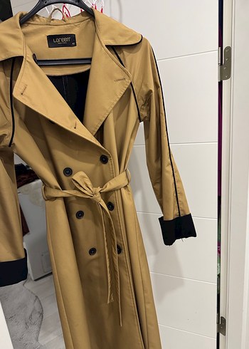 Bej Kadın Uzun Kuşaklı Trençkot - Görsel 2
