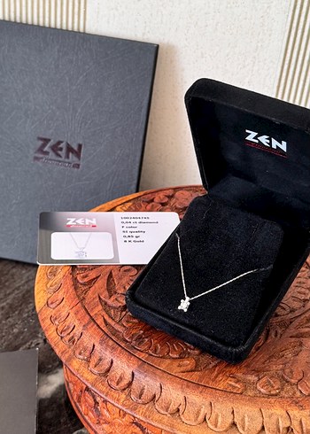 Zen pırlanta tekraş altın kolye