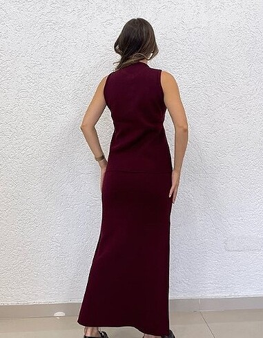 m Beden bordo Renk Mango Kadın Triko Takım