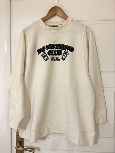 m Beden beyaz Renk oversize sweat