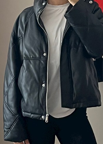 Siyah Deri Kadın Ceket - Görsel 3