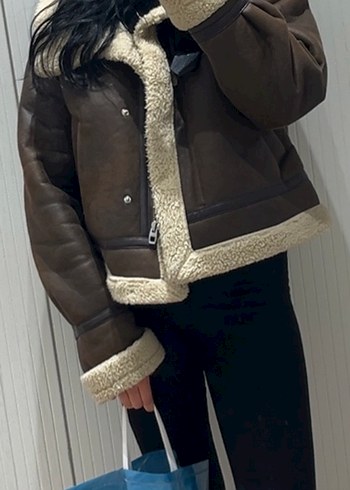 Kahverengi Deri Kürklü Kadın Ceket - Görsel 4