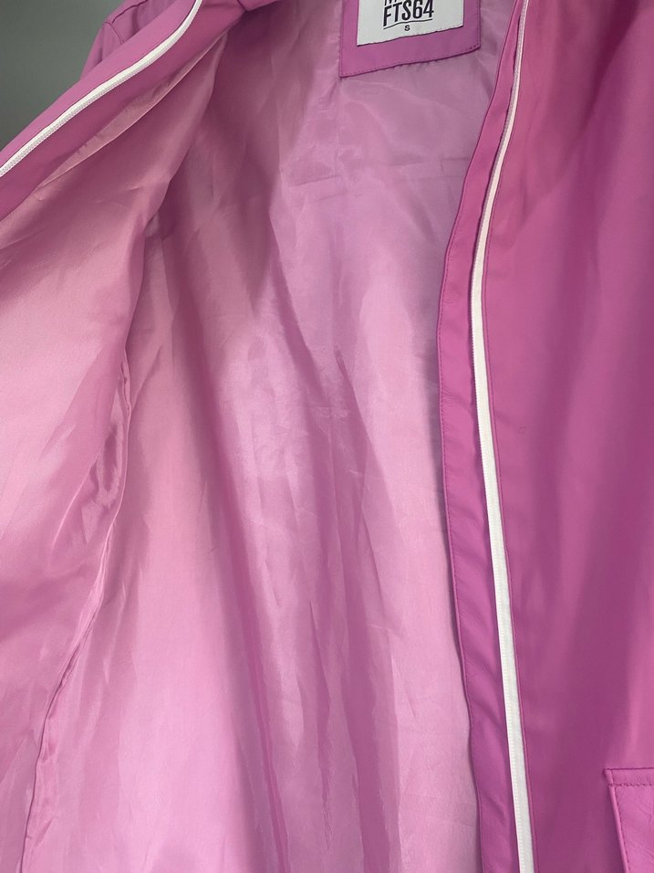 Kız Çocuk Parlak Pembe Fermuarlı Yağmurluk - Görsel 3