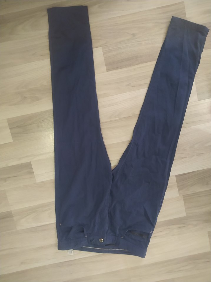 Erkek Koyu Mavi Denim Kemerli Pantolon - Görsel 2