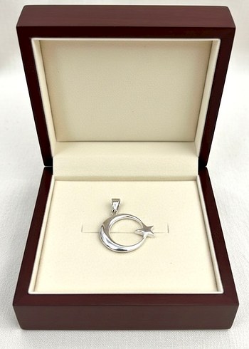 Vintage Desenli Kolye Uclari 925 Ayar Gümüş - Görsel 3