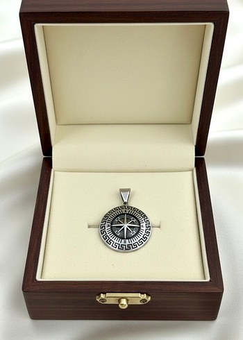 Vintage Desenli Kolye Uclari 925 Ayar Gümüş - Görsel 2