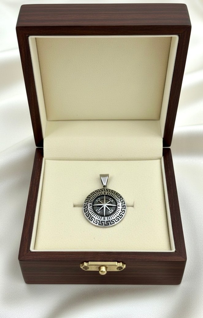 Vintage Desenli Kolye Uclari 925 Ayar Gümüş - Görsel 2