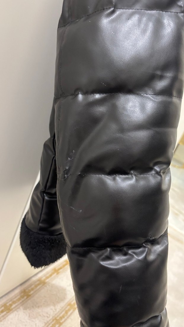 Siyah Kürklü Deri Erkek Mont 75 kiloya kadar olur - Görsel 5