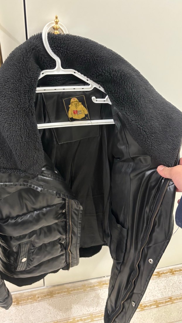Siyah Kürklü Deri Erkek Mont 75 kiloya kadar olur - Görsel 3