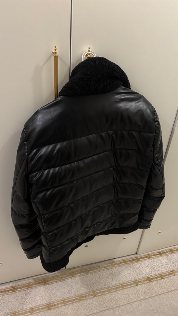 Siyah Kürklü Deri Erkek Mont 75 kiloya kadar olur - Görsel 4