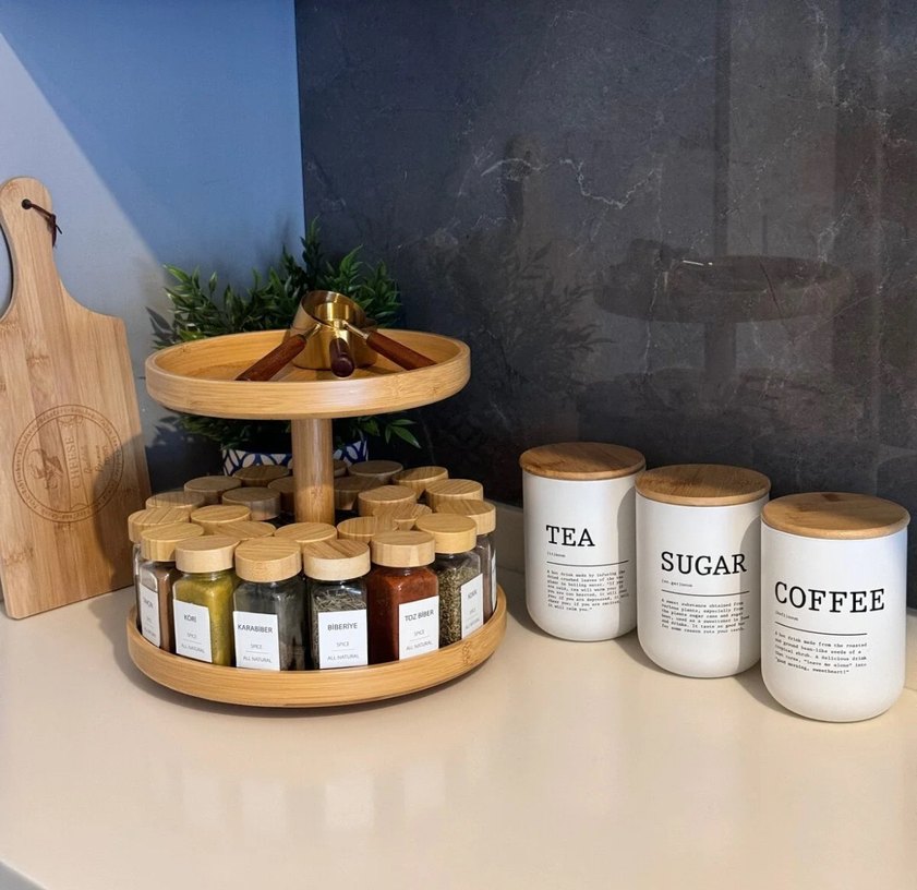 Bambu 2 Katlı Döner Baharatlık - Görsel 3