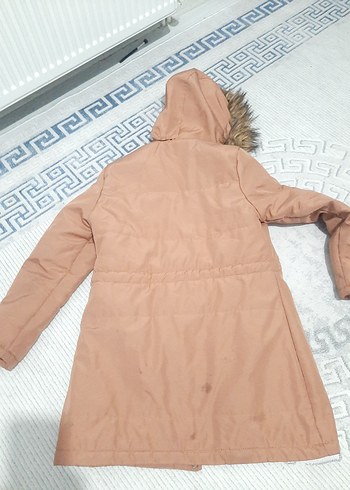 l Beden Kürklü Kapüşonlu Bej Kadın Kışlık Mont