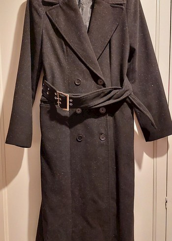 FABRIKA Kemerli Siyah Kadın Kaban - Görsel 2