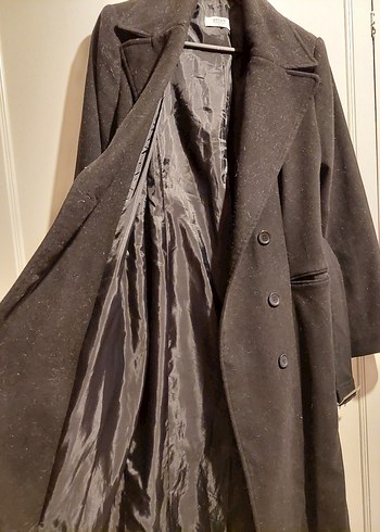 FABRIKA Kemerli Siyah Kadın Kaban - Görsel 7