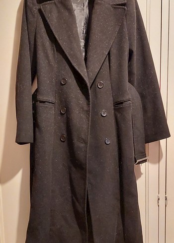 FABRIKA Kemerli Siyah Kadın Kaban - Görsel 6