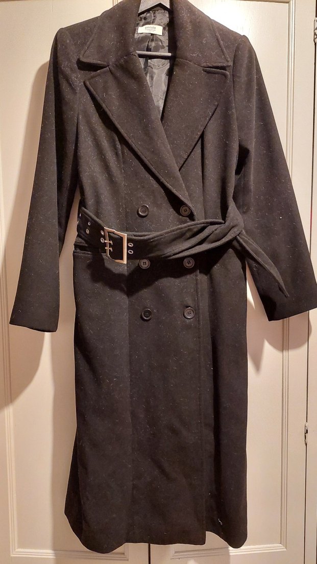 FABRIKA Kemerli Siyah Kadın Kaban - Görsel 2