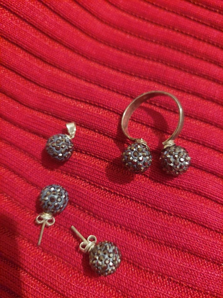 3LU 925 AYAR MARKAZİT SET - Görsel 3