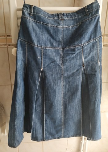 Mavi Pilili Midi Kot Etek