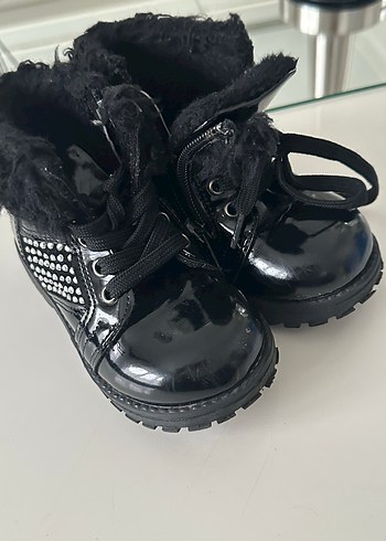 Kız Çocuk Siyah  Kürklü Bot - Görsel 2