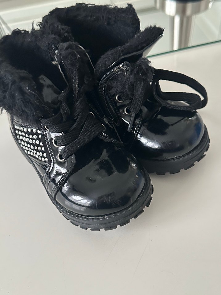 Kız Çocuk Siyah  Kürklü Bot - Görsel 3