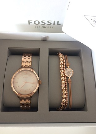 Fossil Rose Saat Bileklik Set