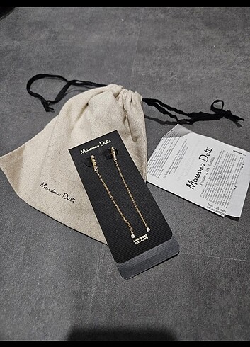 Massimo Dutti Massimo Dutti Parlak Taşlı Sallantılı Küpe