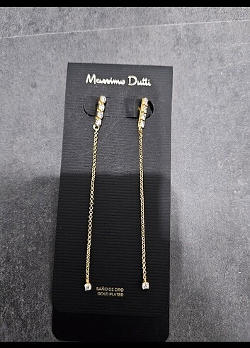 Beden altın Renk Massimo Dutti Parlak Taşlı Sallantılı Küpe