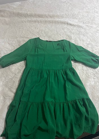 Yeşil Bohem Midi Elbise