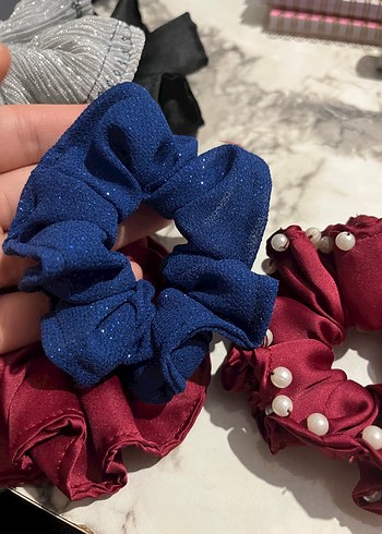 Boncuklu Çok Renkli İpek Toka Seti - Görsel 7