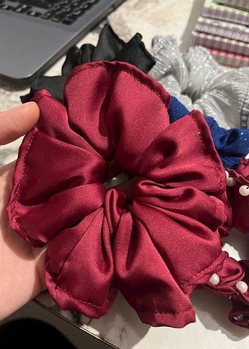 Boncuklu Çok Renkli İpek Toka Seti - Görsel 4