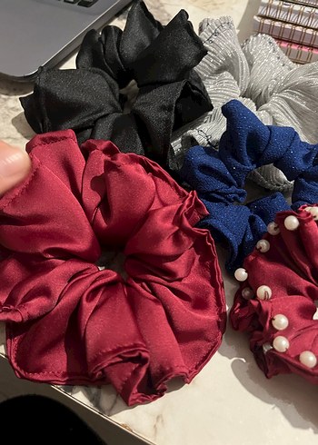 Boncuklu Çok Renkli İpek Toka Seti - Görsel 5