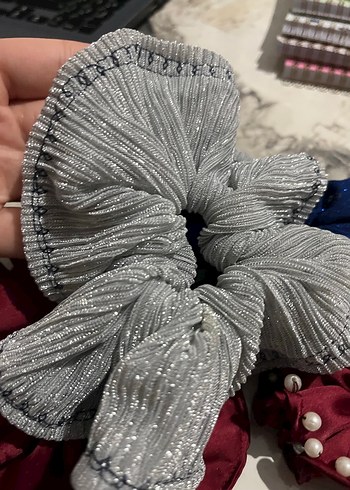 Boncuklu Çok Renkli İpek Toka Seti - Görsel 6