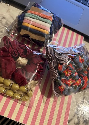 Renkli Bohem Kadın Saç Tokaları ve Lastikler - Görsel 7